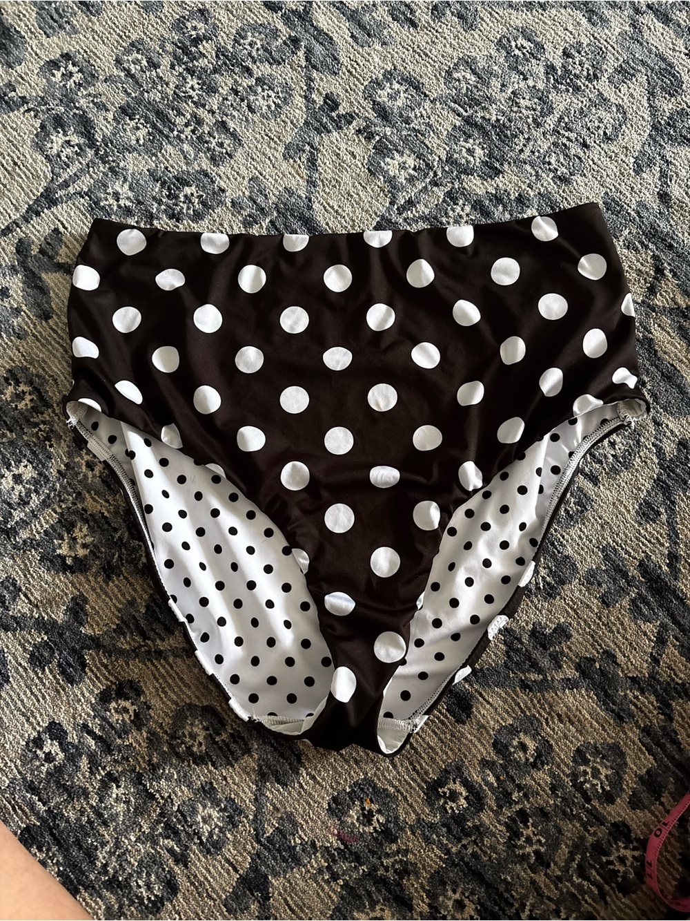 Bravissimo High-Waist Polka Dot Bikini Bottom - Black & White